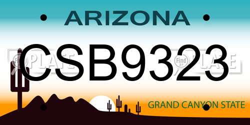 CSB9323 Arizona License Plate