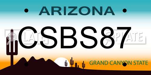CSBS87 Arizona License Plate