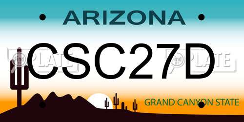 CSC27D Arizona License Plate