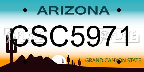 CSC5971 Arizona License Plate