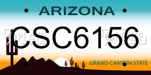 CSC6156 Arizona License Plate