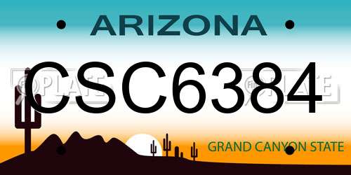 CSC6384 Arizona License Plate