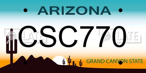 CSC770 Arizona License Plate