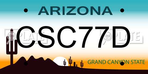 CSC77D Arizona License Plate