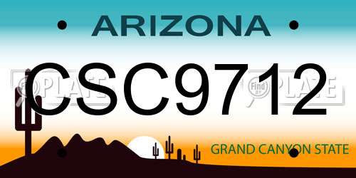 CSC9712 Arizona License Plate