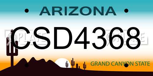 CSD4368 Arizona License Plate