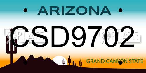 CSD9702 Arizona License Plate