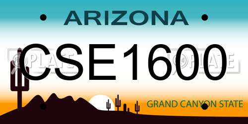 CSE1600 Arizona License Plate