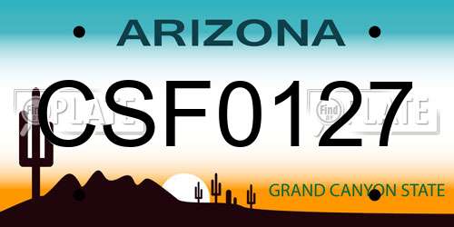 CSF0127 Arizona License Plate