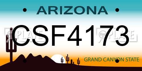 CSF4173 Arizona License Plate