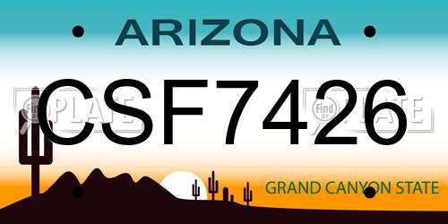 CSF7426 Arizona License Plate