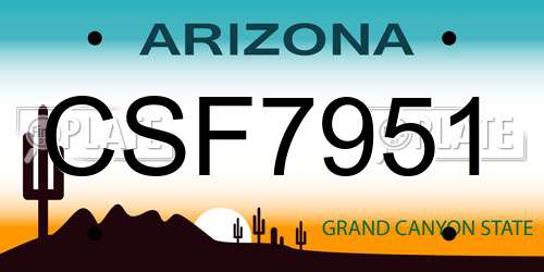 CSF7951 Arizona License Plate