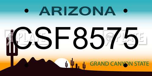 CSF8575 Arizona License Plate