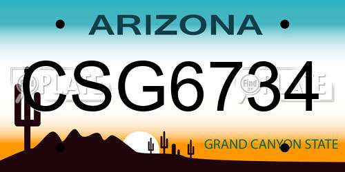 CSG6734 Arizona License Plate