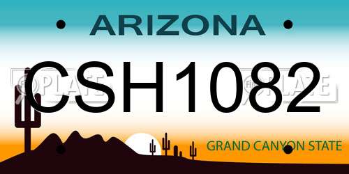 CSH1082 Arizona License Plate