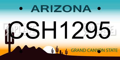 CSH1295 Arizona License Plate