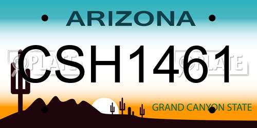 CSH1461 Arizona License Plate