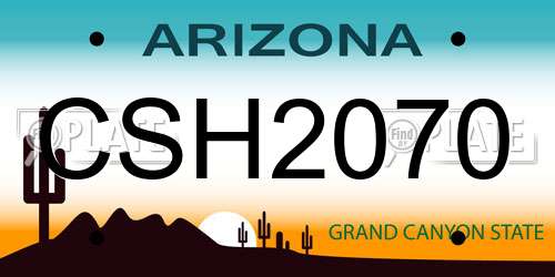 CSH2070 Arizona License Plate