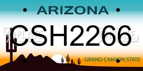 CSH2266 Arizona License Plate