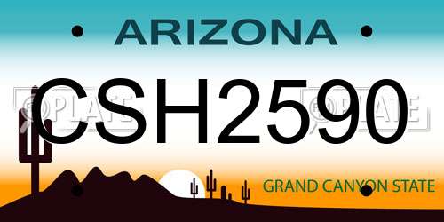 CSH2590 Arizona License Plate