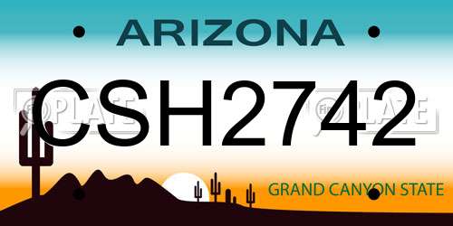 CSH2742 Arizona License Plate