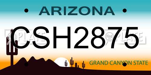 CSH2875 Arizona License Plate