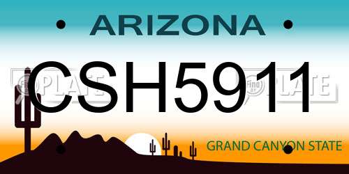 CSH5911 Arizona License Plate