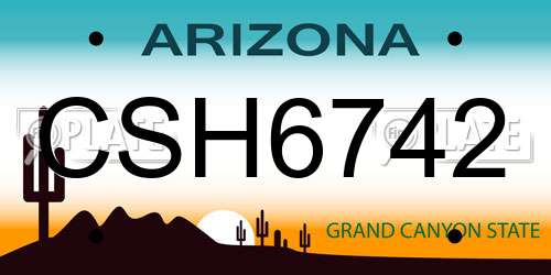 CSH6742 Arizona License Plate
