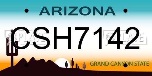 CSH7142 Arizona License Plate