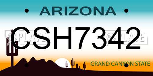 CSH7342 Arizona License Plate