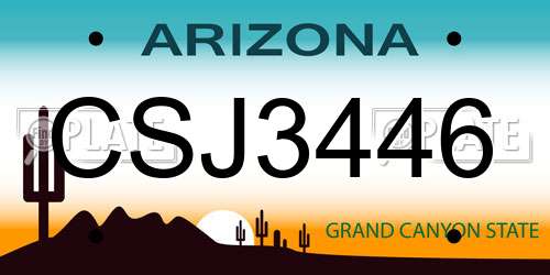 CSJ3446 Arizona License Plate