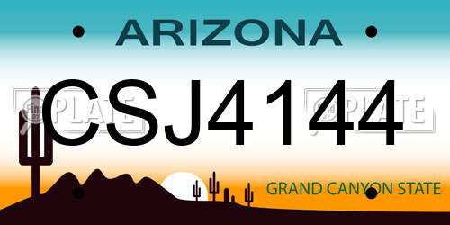 CSJ4144 Arizona License Plate