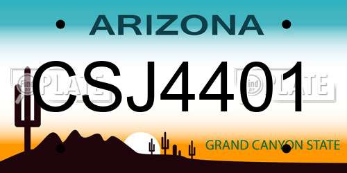 CSJ4401 Arizona License Plate