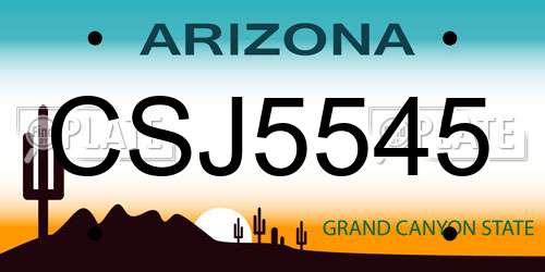 CSJ5545 Arizona License Plate