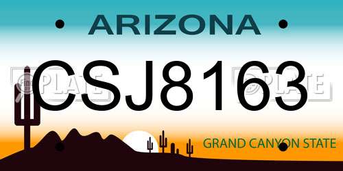 CSJ8163 Arizona License Plate