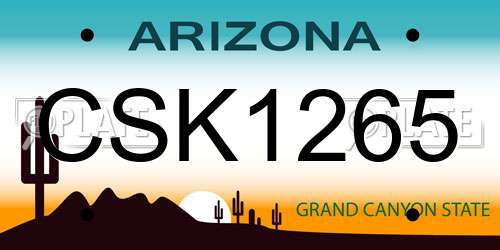 CSK1265 Arizona License Plate