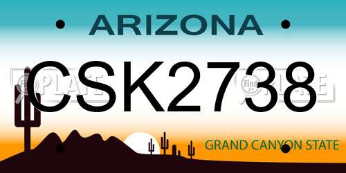 CSK2738 Arizona License Plate