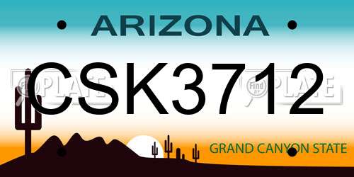 CSK3712 Arizona License Plate