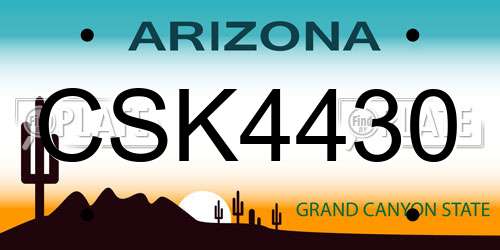 CSK4430 Arizona License Plate