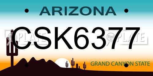 CSK6377 Arizona License Plate