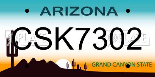 CSK7302 Arizona License Plate