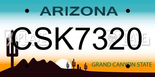 CSK7320 Arizona License Plate