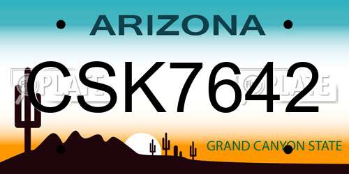 CSK7642 Arizona License Plate