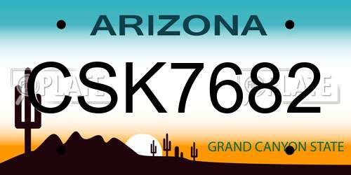 CSK7682 Arizona License Plate