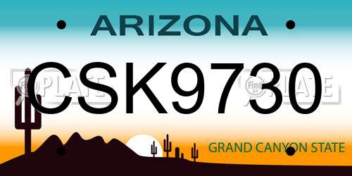 CSK9730 Arizona License Plate