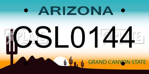 CSL0144 Arizona License Plate