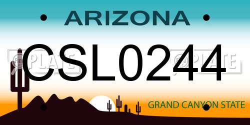 CSL0244 Arizona License Plate