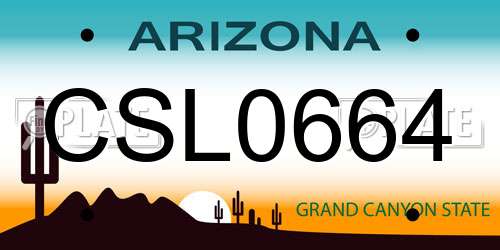 CSL0664 Arizona License Plate