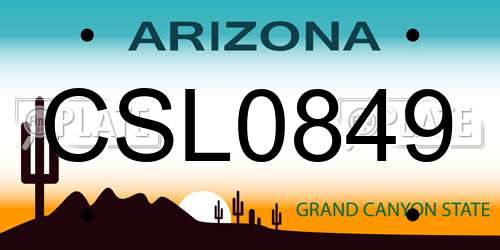 CSL0849 Arizona License Plate