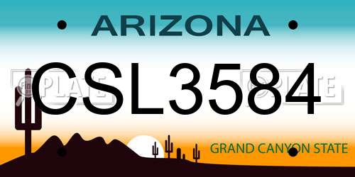 CSL3584 Arizona License Plate